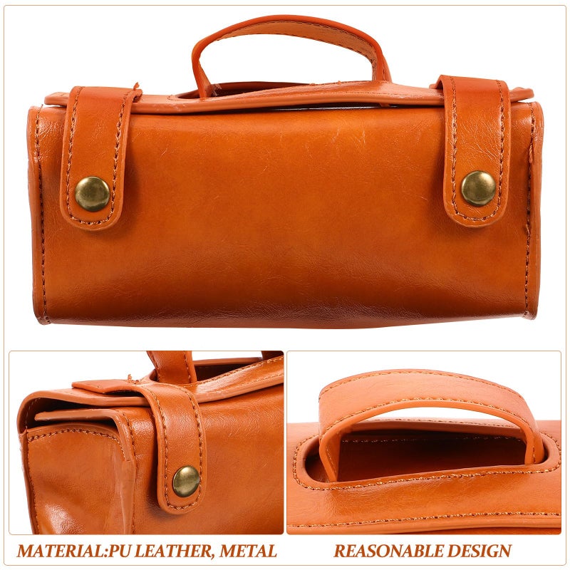 Large Capacity Mens Leather Toiletry Bag Travel Grooming Organizer For Shaver Razor Storage Case - Image 5