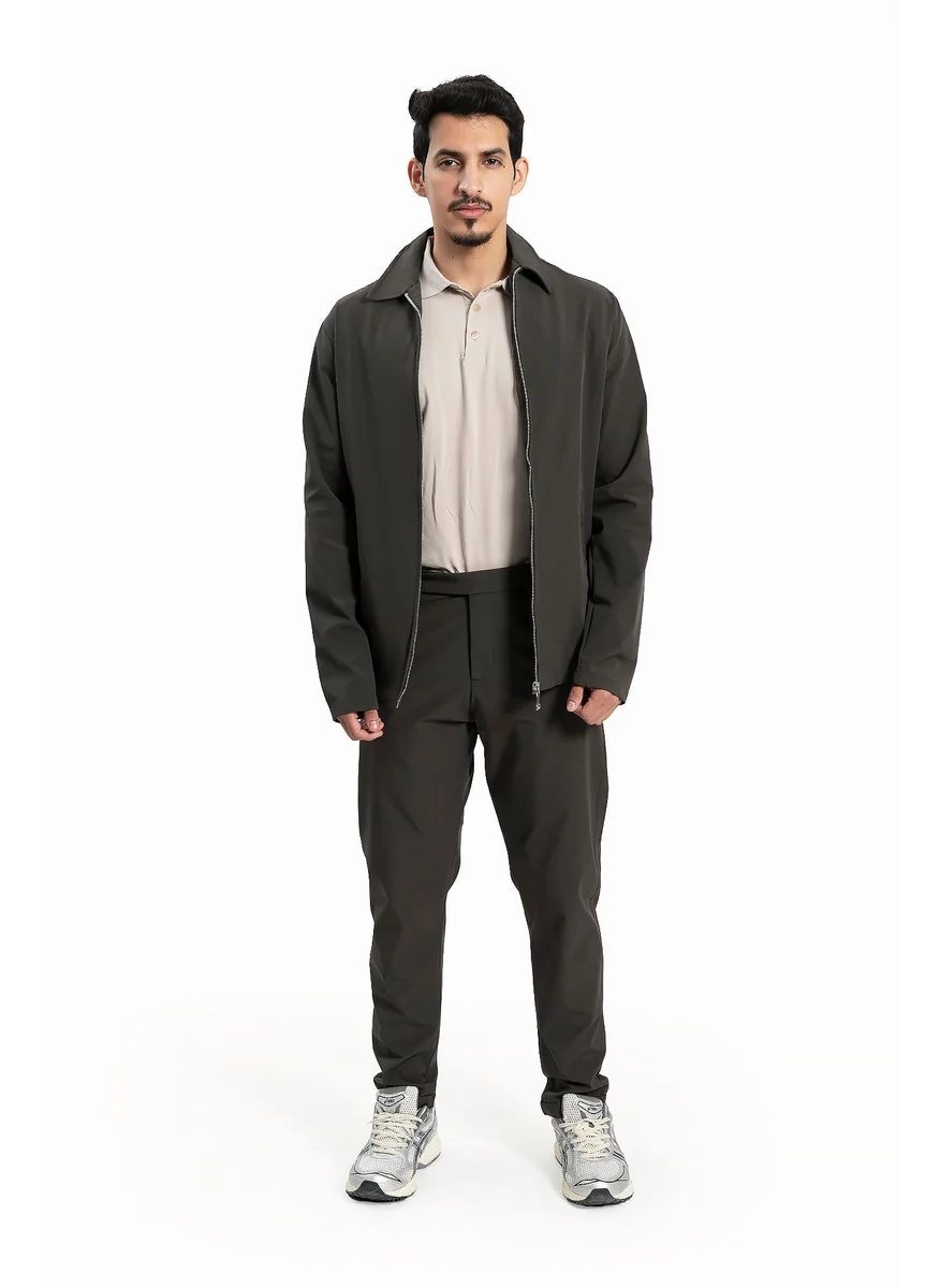Wecre8 Men Dark Gray Jacket and Pants Set By WECRE8