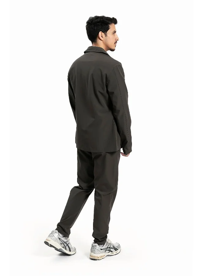 Wecre8 Men Dark Gray Jacket and Pants Set