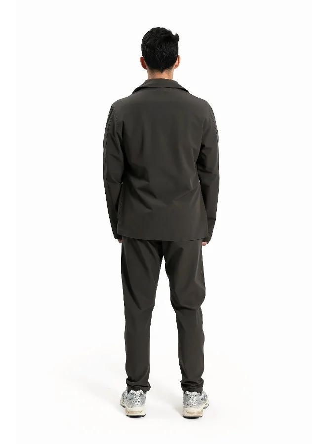 Wecre8 Men Dark Gray Jacket and Pants Set