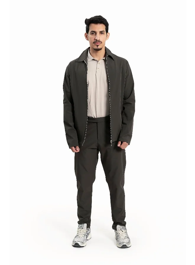 Wecre8 Men Dark Gray Jacket and Pants Set
