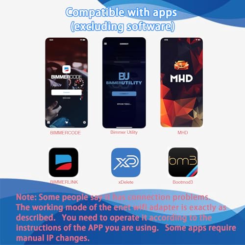 AMHTDOL Bootmod3 OBD WiFi Adapter for BMW F/G/I Series,Enet WiFi Adapter Compatible with BimmerCode,Bimmerlink,Bimmergeeks,MHD,Ethernet to OBD2 Diagnostic&Coding Tool,Work with iOS,Android,Windows - Image 2