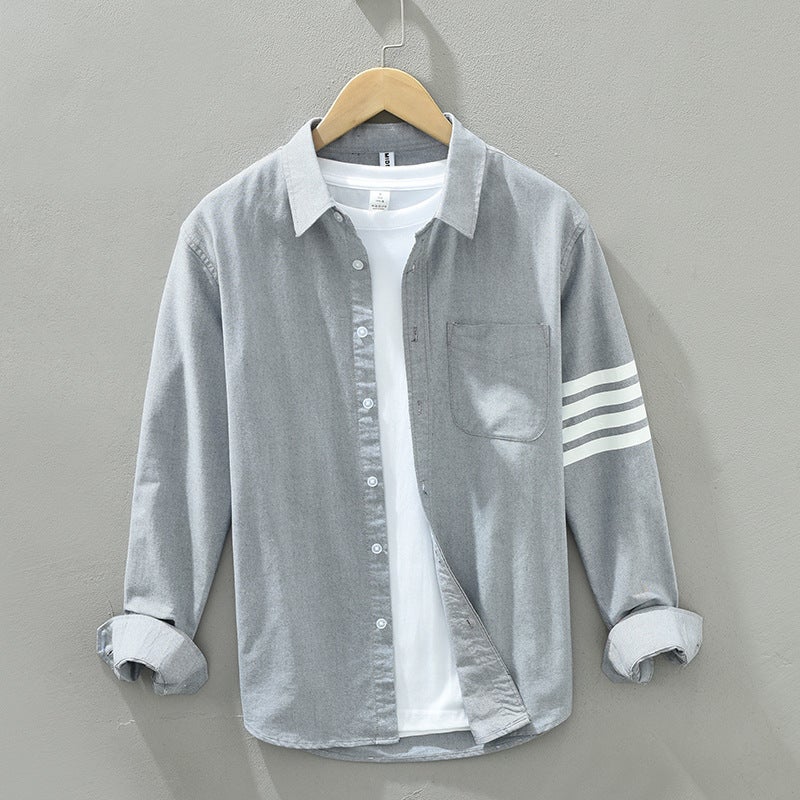 8821 Long Sleeve Tide Brand Shirt Casual Bar Shirt Youth Color Matching Loose Top Cardigan Coat A Generation Of Hair - Image 1