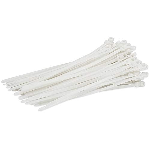 SCHOFIC Cable Zip Ties Heavy Duty 250 MM, Ultra Strong Plastic [POLYAMIDE] Wire Ties with 49 Pounds Tensile Strength, Nylon Tie Wraps with 3.6 MM Width in Indoor and Outdoor -BLACK (WHITE, 25) - Image 2