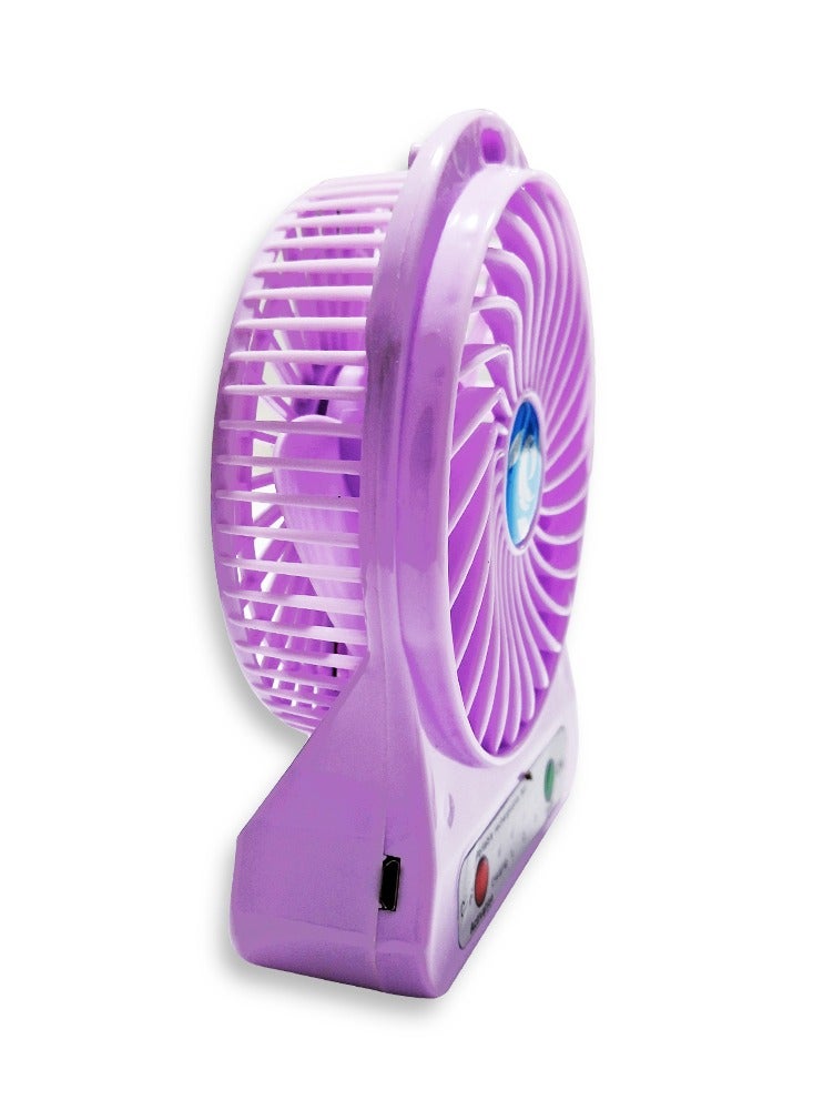 Portable Mini Fan USB Rechargeable battery Cute 1.5W Small Electric Fan For School  ( purple ) - Image 4