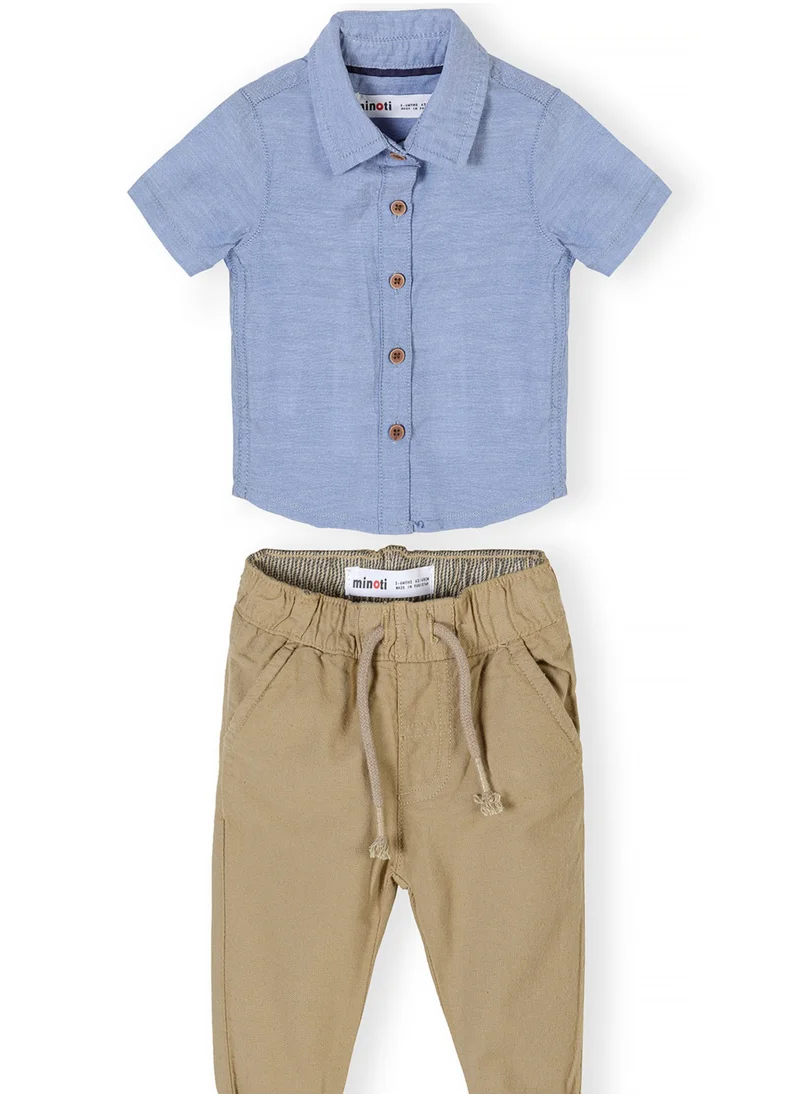 MINOTI Kids Shirt And Linen Pant Set