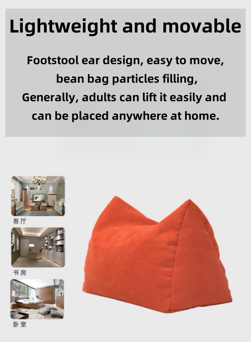 Easy Life Lightweight Portable Cat Ear Footrest Bean Bag Particles Fill Lumbar Support Design Suitable for Living Room Study Balcony Removable Short Velvet Fabric YKK Zipper  - Image 2