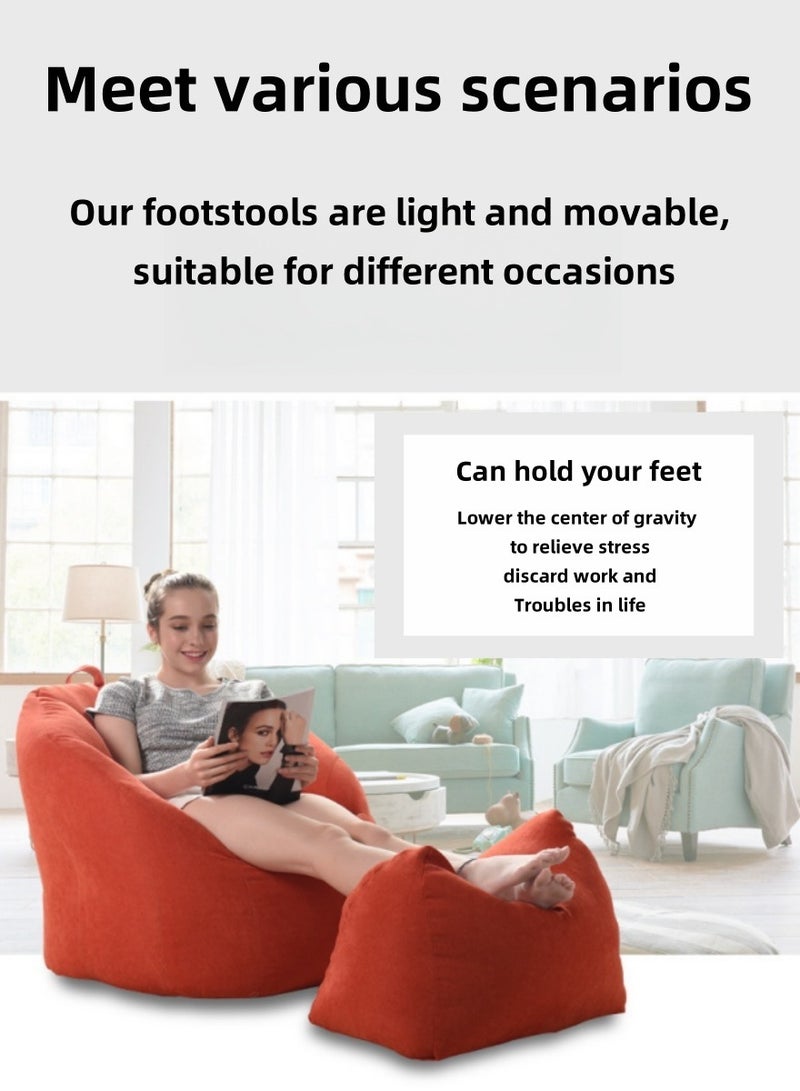 Easy Life Lightweight Portable Cat Ear Footrest Bean Bag Particles Fill Lumbar Support Design Suitable for Living Room Study Balcony Removable Short Velvet Fabric YKK Zipper  - Image 3
