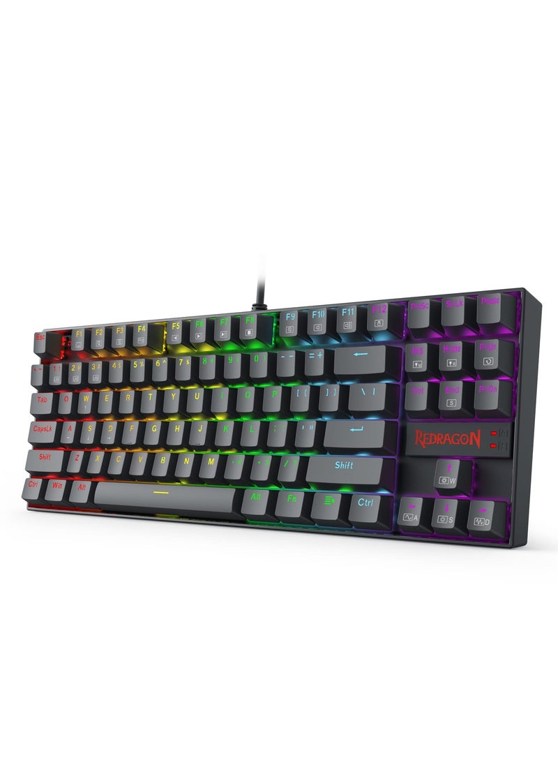 REDRAGON - K552 elite edition , Wired Rainbow Gaming Keyboard 60% , Swappable Compact Mechanical Keyboard Dedicated Arrow Keys, for PC and laptop use in home and office - Red Switch - Image 1