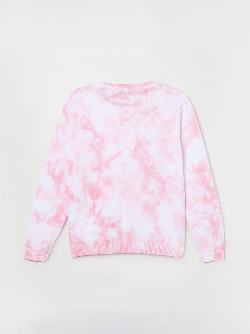Fame Forever by Lifestyle Girls Pink Cotton Regular Fit Printed Sweater_8-9Y - Image 2
