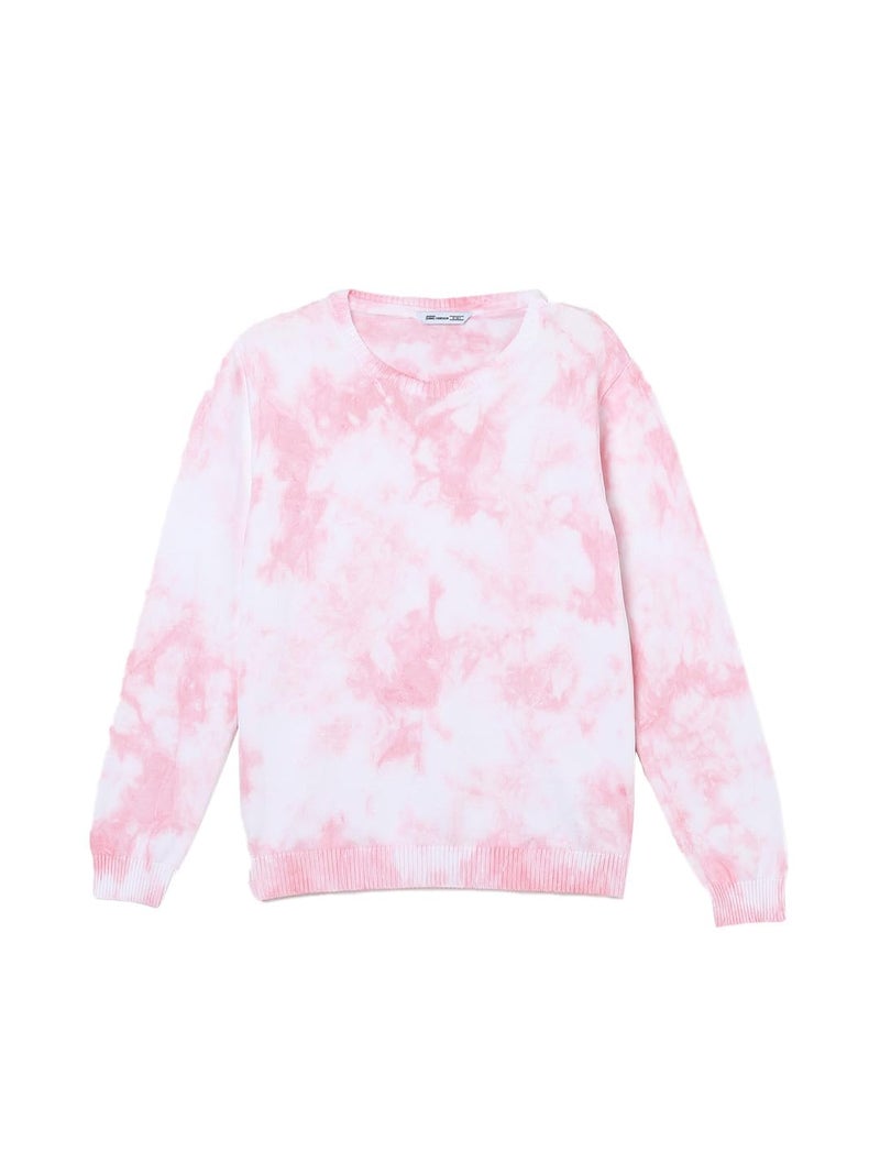 Fame Forever by Lifestyle Girls Pink Cotton Regular Fit Printed Sweater_8-9Y - Image 1