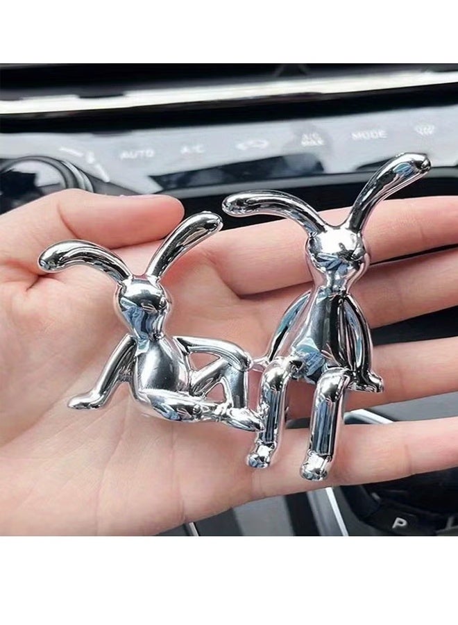 TaqwaMart Set of 2Rabbit Car Ornaments Light Luxury Ornaments Cute Car Interiors Car Decorations Creative Car Centre Console Jewelry - Image 3