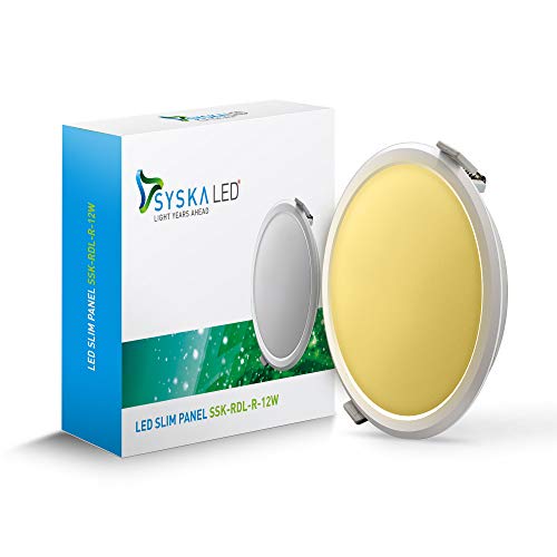 SYSKA (RDL-R-12W 3000K Yellow, Cool Day Light, Polycarbonate Led Slim Downlight - Image 1