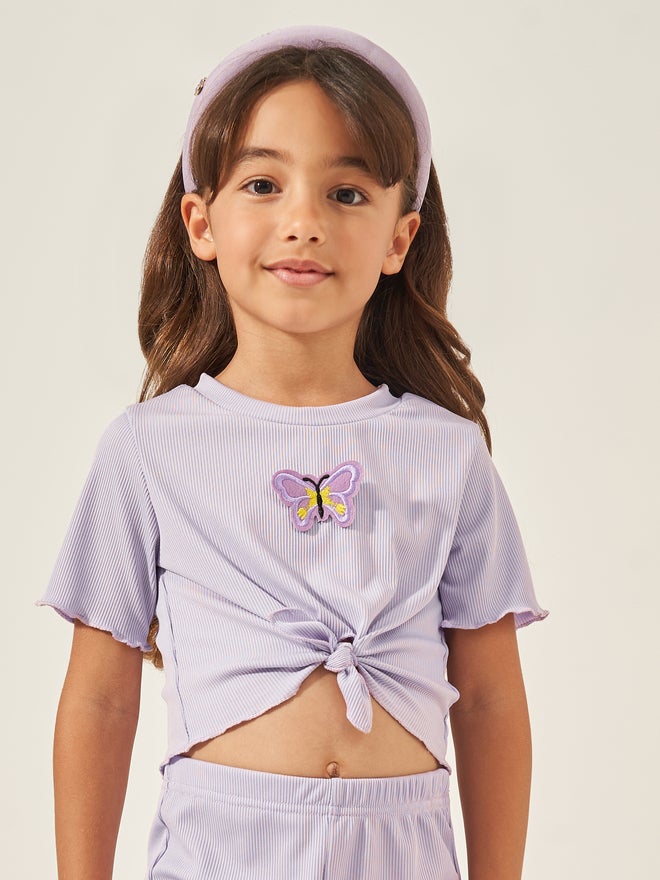 Styli Styli toddler girls tie front top and pants set  - Image 2