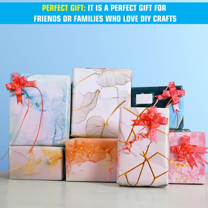Goelite Gift Wrapping Paper Sheets For Gifts Wrap | Gift Wrap Roll For Packing Gifts | Beautiful Elegant Designs| Pack Of 5 Sheets, Ribbons And Matching Name Tags - Image 3