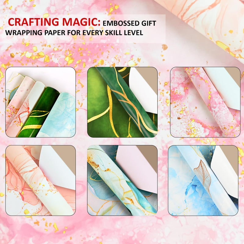 Goelite Gift Wrapping Paper Sheets For Gifts Wrap | Gift Wrap Roll For Packing Gifts | Beautiful Elegant Designs| Pack Of 5 Sheets, Ribbons And Matching Name Tags - Image 5