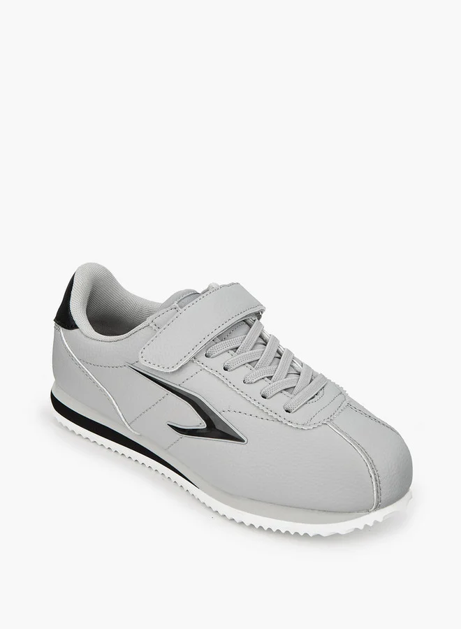 Dash Panelled Sneakers with Hook and Loop Closure