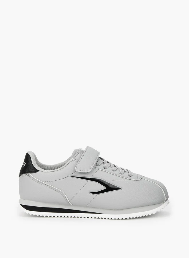 Dash Panelled Sneakers with Hook and Loop Closure