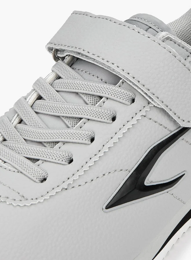 Dash Panelled Sneakers with Hook and Loop Closure