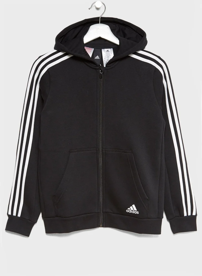 Adidas Youth 3 Striped Hoodie
