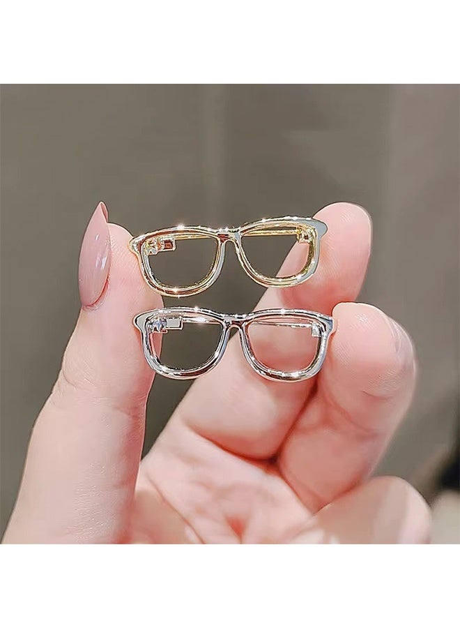 6 قطع دبابيس على شكل نظارات من سبائك المعادن - دبابيس دائرية على طراز النظارات - دبابيس ملابس للنساء، للبدلة، للقمصان، وإكسسوارات مجوهرات - Image 3