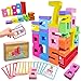 rytopt Wooden Number Building Blocks 20Pcs Digital Building Blocks from 1 to 10 Easter Party Favors Stocking Stuffers Classroom Must Haves Back to School Supplies School Supplies - Image 2