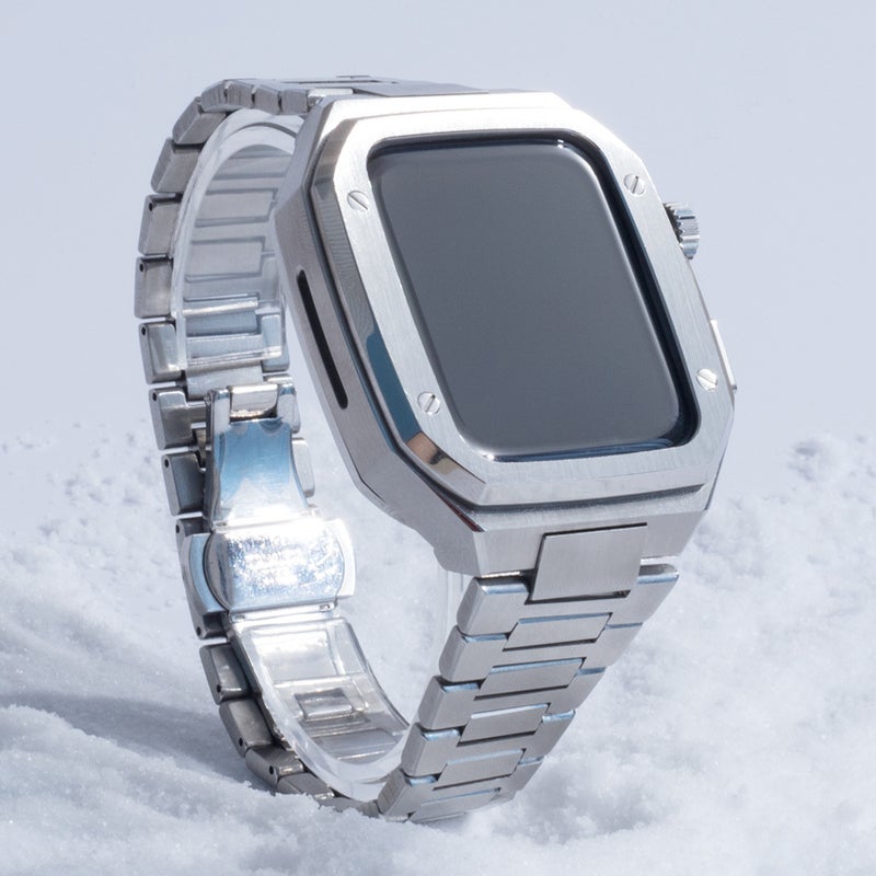 Apple Watch 5/6/7/8 Metal Case  Band Silver 44MM 