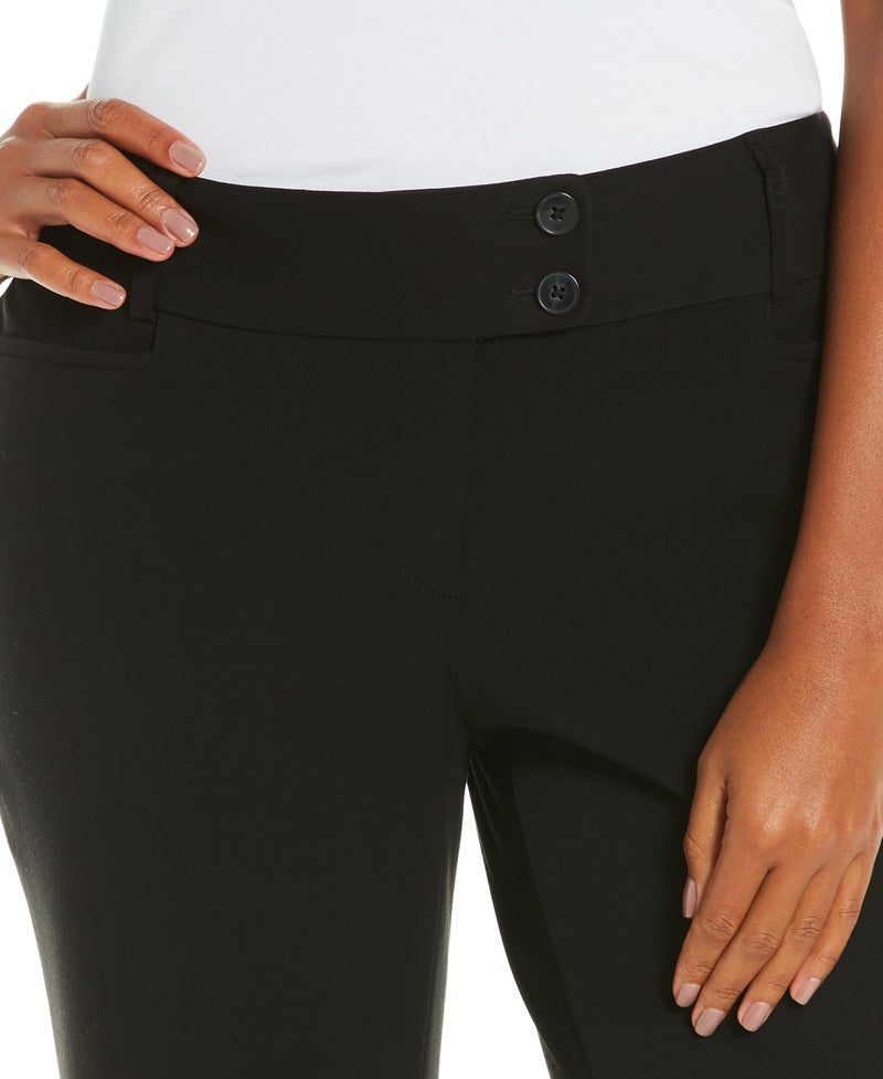 Rafaella Women's Petite Curvy Fit Gabardine Bootcut Dress Pants with Pockets, Soft Stretch Work Slacks, 27" & 30" Inseams, Black, 10 Petite - Image 2