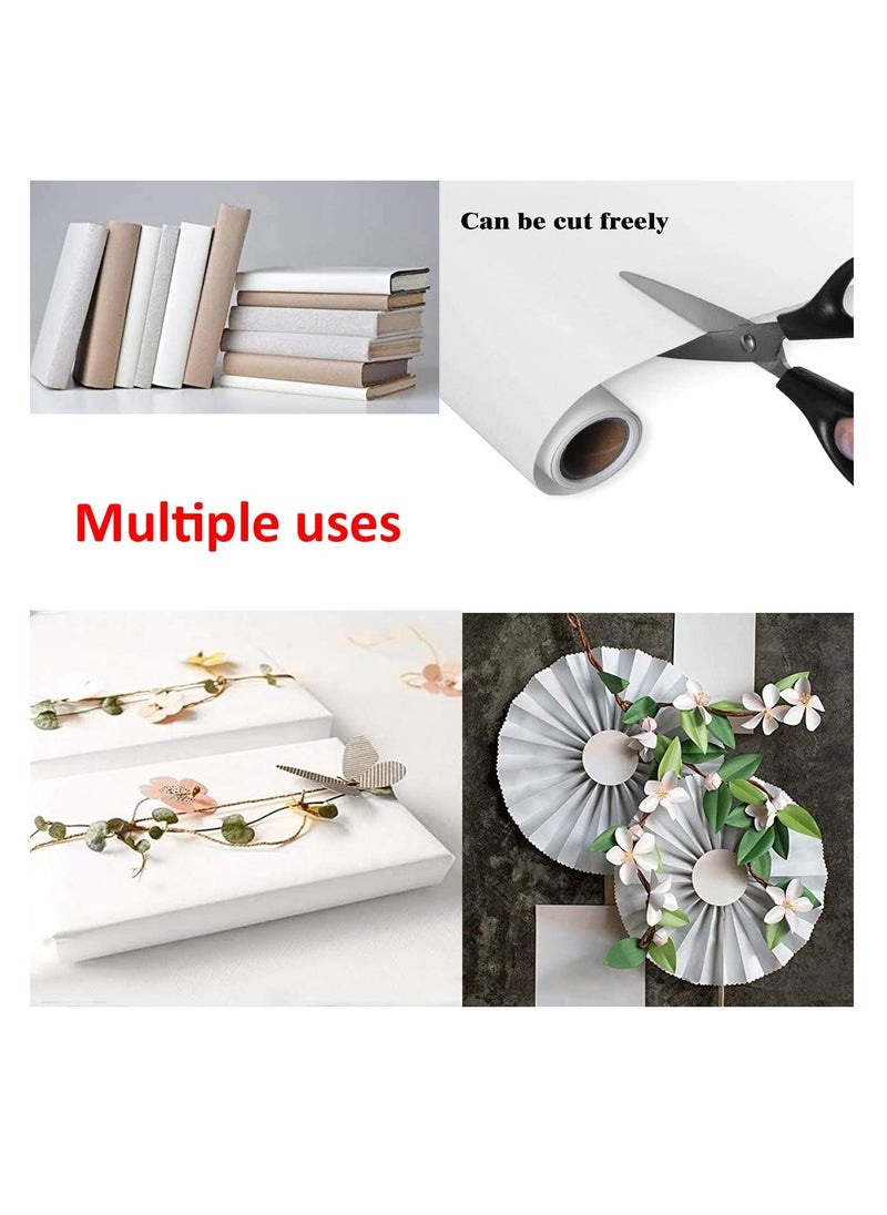 Big White Kraft Paper Roll (44cm X 30m) (1200inch) 80gsm, Easel Stand Drawing Paper Roll for Kids & Student, Arts and Crafts for Painting, Sketching, Tracing, Plottering, Butcher Wrapping Roll
