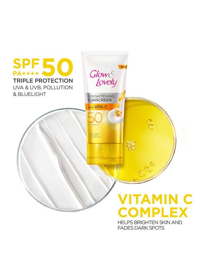 Glow & Lovely Glow and lovely Brightening Sunscreen SPF 50 | Vita C | PA ++++ |Light weight | Non sticky | No White Cast | 50g - Image 2