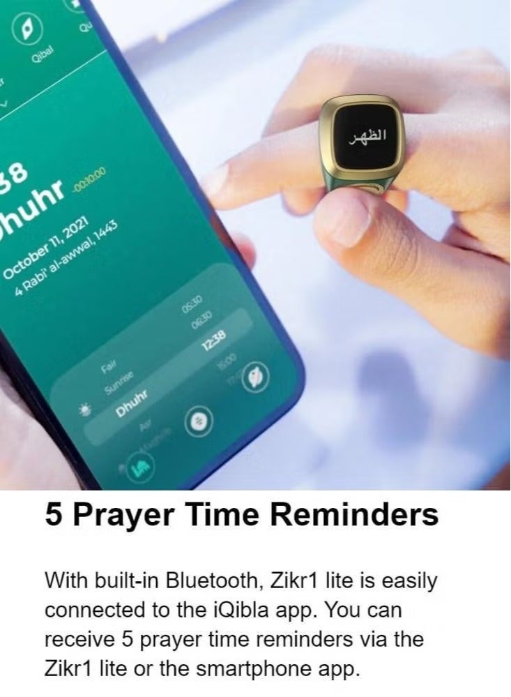 Captaintech Smart Counter IQIBLA Tasbih Zikr Ring with Vibration Reminder - Image 5