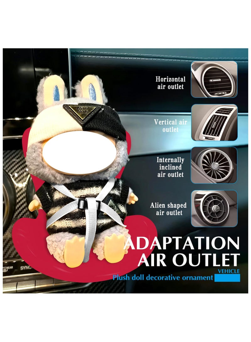 Doll car seat Compatible with Labubu, Vent Clip for 10-17cm Blind Box Toys, Secure Doll Seat with Adjustable Safety Strap & Airflow-Friendly Design, Car Decor (Doll Not Included) - Image 2