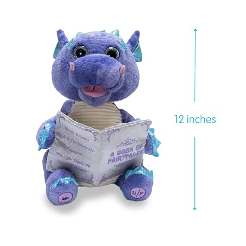 Cuddle Barn | Duncan The Storytelling Dragon 12" Animated Stuffed Animal Plush Toy | Mouth Moves, Head Sways and Eyes Light Up | Recites 5 Fairy-Tales - Image 4