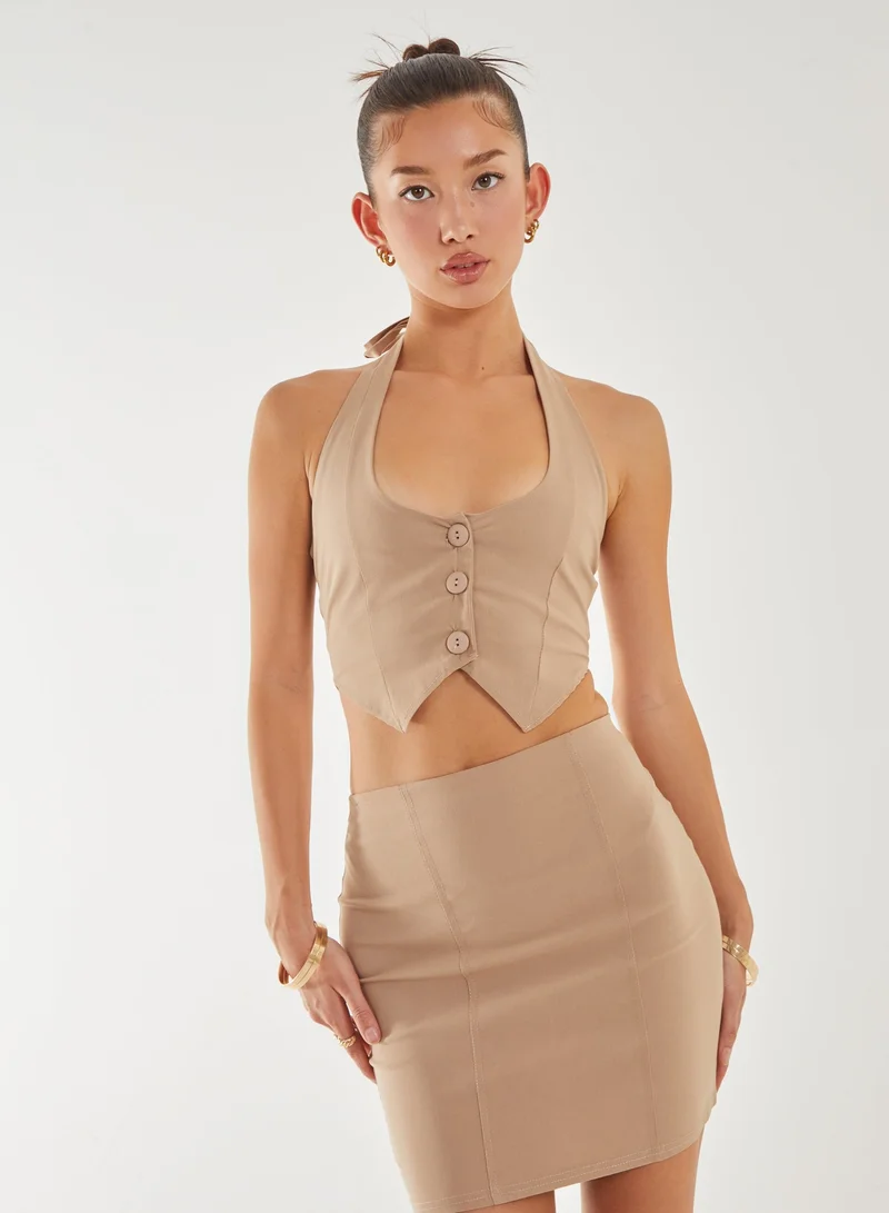 بينك فانيلا سترة بخصر مربوط من البنغالين