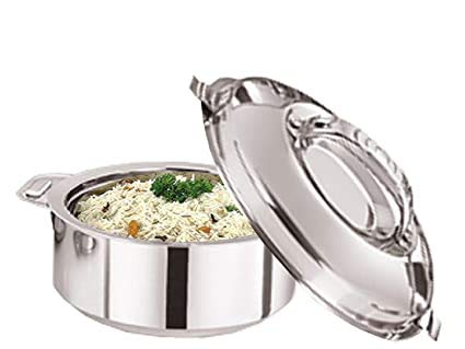 Kuber Industries Kuber Industries Stainless Steel CasseroleBoxChapati ContainerHot Case 3000 ml Silver CTKTC6038  - Image 2