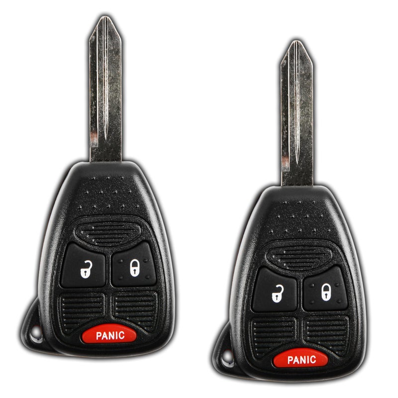 KeylessOption 2X KeylessOption Key Fob for 2004 2005 2006 2007 2008 2009 2010 2011 2012 2013 2014 2015 2016 2017 Chrysler 300 Dodge Charger Jeep Cherokee Remote 3Button OHT692427AA Programming Guide Included