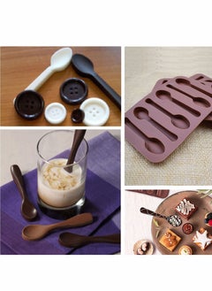 Excefore Spoon Shape Molds, 4 PCS Food Grade Silicone Cake Molds DIY Specialty Bakeware Spoon Mold Chocolate Ice Jelly Mold Party Decor Homemade Cupcake Candy Bake Ware Baking Tools  - Image 2