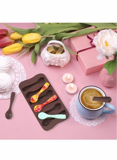 Excefore Spoon Shape Molds, 4 PCS Food Grade Silicone Cake Molds DIY Specialty Bakeware Spoon Mold Chocolate Ice Jelly Mold Party Decor Homemade Cupcake Candy Bake Ware Baking Tools  - Image 4