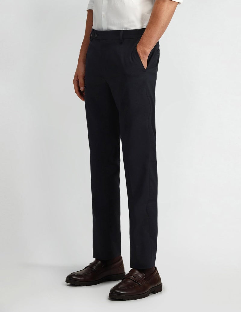 Arrow Men's Solid Tailored Fit Polyester Formal Mid Rise Trouser Medium Grey - Image 2