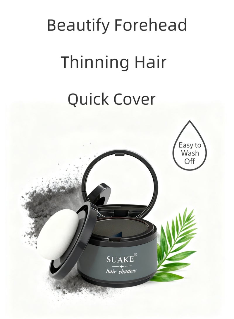 سويكي مسحوق سواك لتظليل الشعر - خافي جذور الشعر المقاوم للماء والعرق للشعر الخفيف، تغطية فورية طبيعية لخط الشعر والجبهة وخطوط الفراق، 4 جرام اللون الأسود (مع بودرة ومرآة، ثابت طويل الأمد، سهل الإزالة) - Image 2