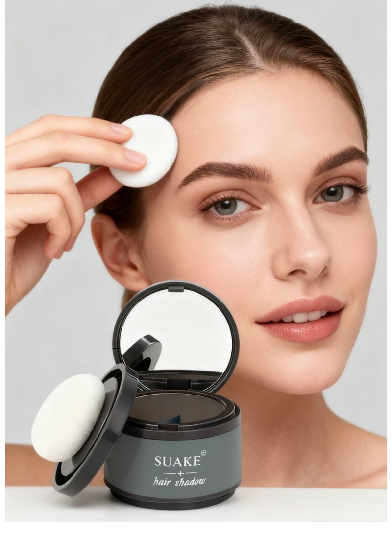 سويكي مسحوق سواك لتظليل الشعر - خافي جذور الشعر المقاوم للماء والعرق للشعر الخفيف، تغطية فورية طبيعية لخط الشعر والجبهة وخطوط الفراق، 4 جرام اللون الأسود (مع بودرة ومرآة، ثابت طويل الأمد، سهل الإزالة) - Image 3