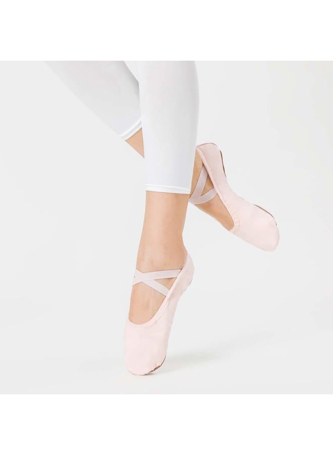 Stelle Girls Canvas Ballet Slippers Flats, Leather Soles Dance Shoes for Toddler Little Kid, Ballet Pink, 11 Little Kid / 26 EU - Image 2