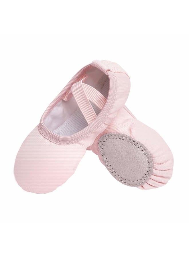Stelle Girls Canvas Ballet Slippers Flats, Leather Soles Dance Shoes for Toddler Little Kid, Ballet Pink, 11 Little Kid / 26 EU - Image 1