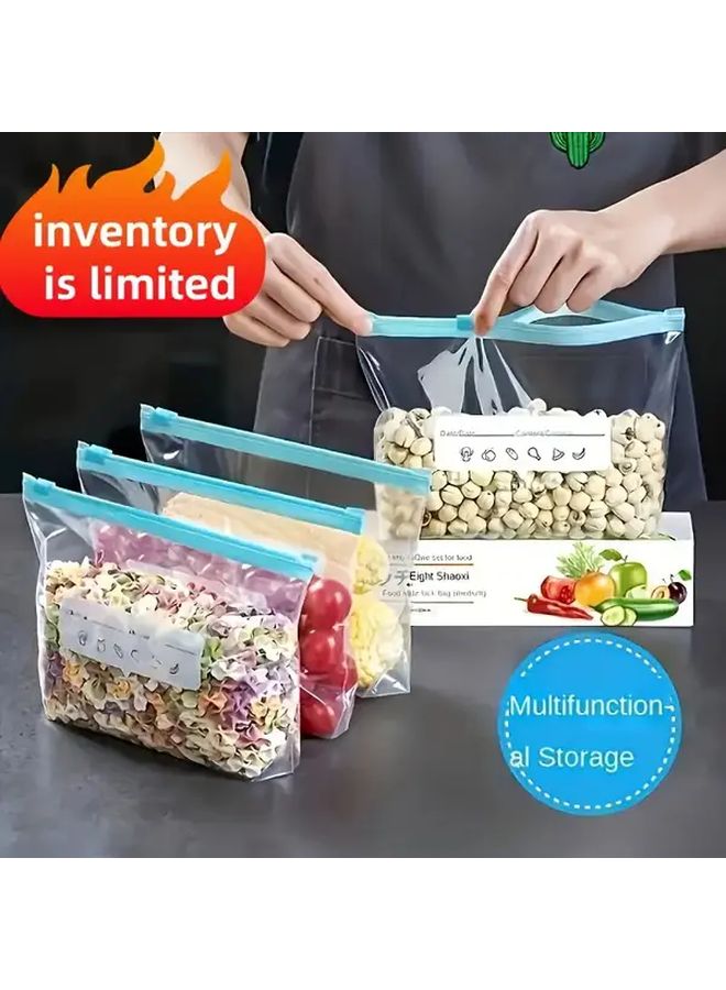 15pcs Reusable Freezer Storage Bags Leak Proof Food Preservation Transparent Sealed - Image 3