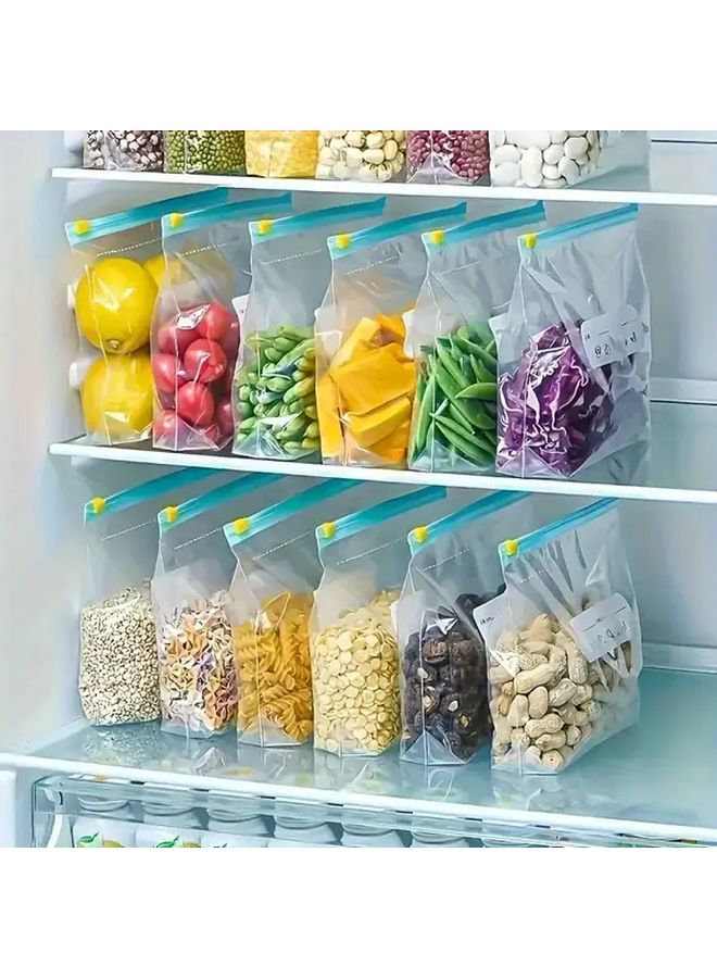 15pcs Reusable Freezer Storage Bags Leak Proof Food Preservation Transparent Sealed - Image 2