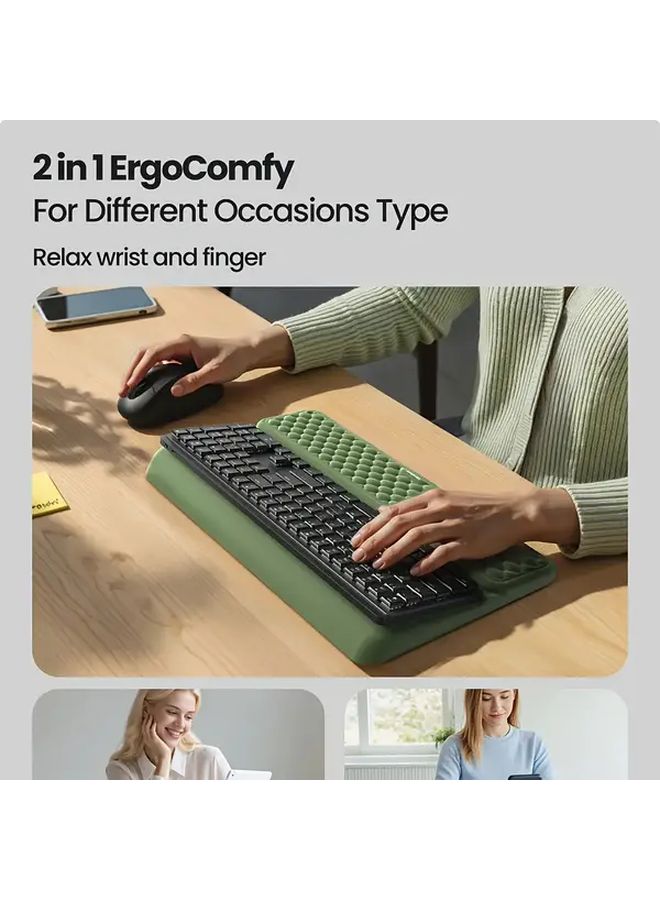 Black Ergonomic Memory Foam Wrist Rest Keyboard Mouse Pad Non Slip Detachable Palm Support - Image 3
