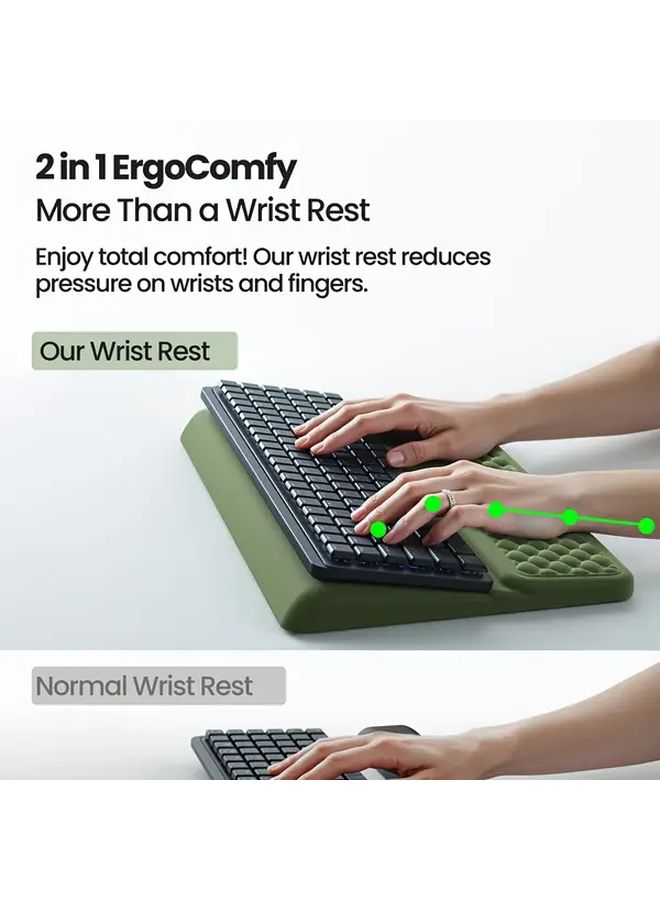 Black Ergonomic Memory Foam Wrist Rest Keyboard Mouse Pad Non Slip Detachable Palm Support - Image 5
