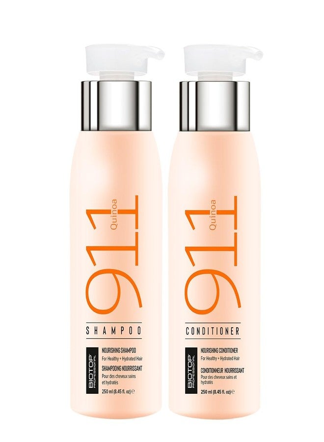 Biotop Professional 911 Nourishing Shampoo + Nourishing Conditioner 250 Each Quinoa | Unisex| Combo|For Colored, Extremely Dry, Very Damaged & Burnt/Over processed hair | Paraben, SLS & Sulfate free - Image 1
