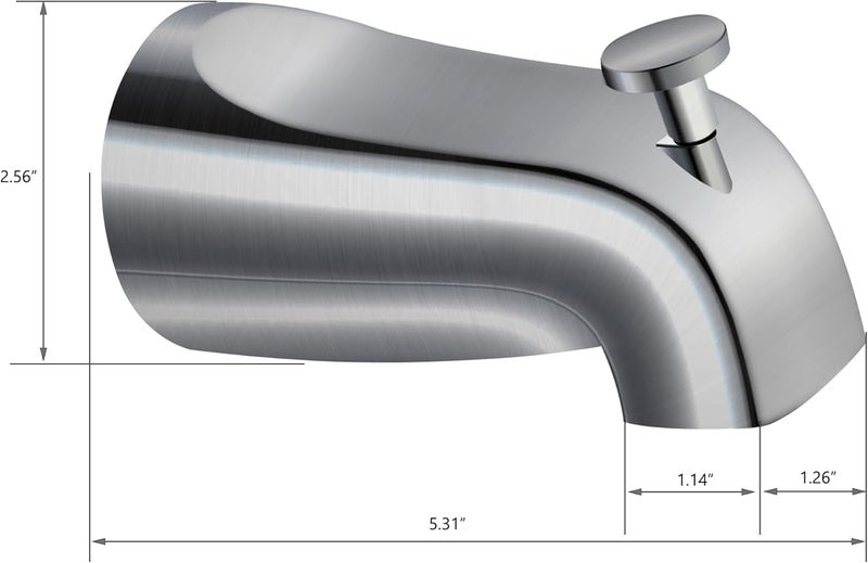 sagetta Slip on Universal Bathtub Spout with Diverter Zinc Alloy Rustproof Bath Faucet, Fits 1/2" Copper Water Tube(5/8" Dia), 5/32" Hex Wrench, Brushed Nickel - Image 3