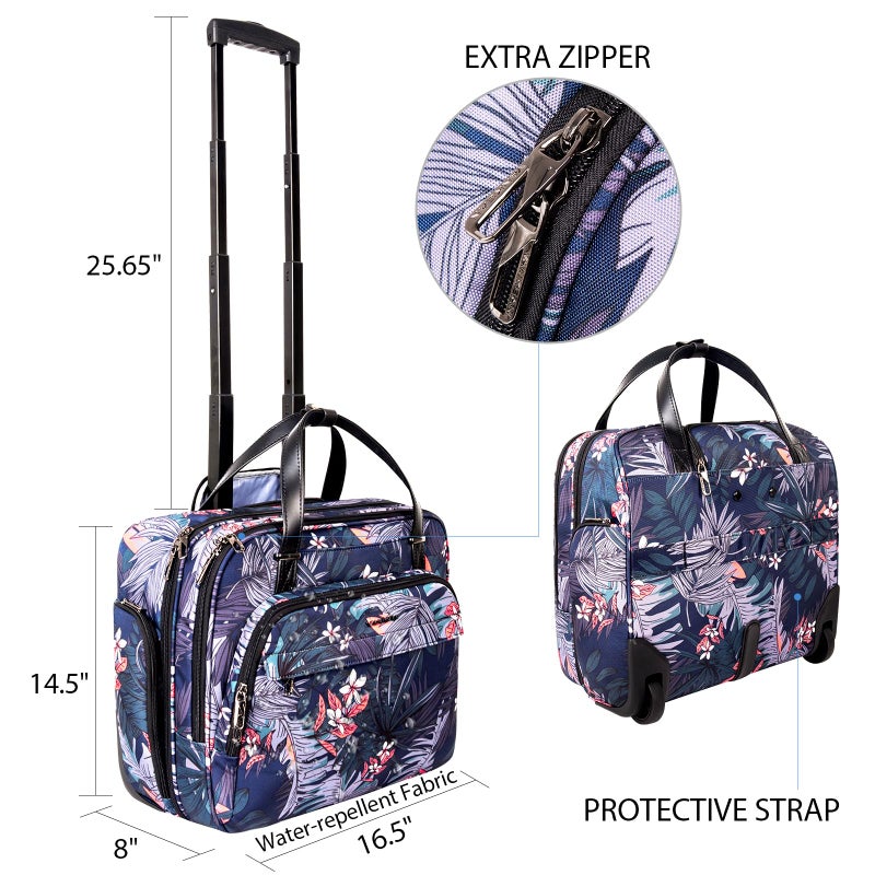 VANKEAN Rolling Laptop Case for Women, Premium Rolling Travel Bag Fits Up to 15.6 Inch Laptop Carry on Briefcase Water-Proof Overnight Computer Bags with RFID Pockets - Image 5